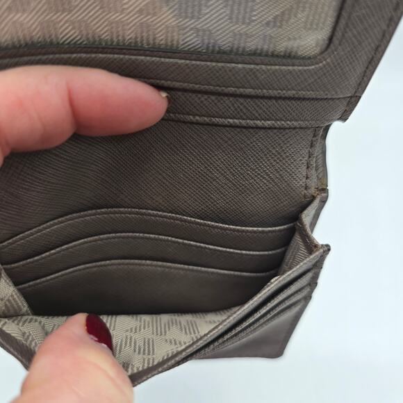 Michael Kors Wallet Saffiano Leather Jet Set Travel Flap Card Holder Taupe - Picture 6 of 9